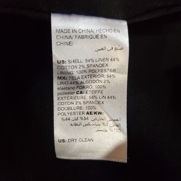 Chicos Womens Pleat Back Linen Blend Abstract Artsy Button Jacket Size 2 L 12/14 - Picture 7 of 9